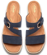 Clarks Artisan Kidiki Cove Nubuck Suede Platform Wedge Slide Sandals