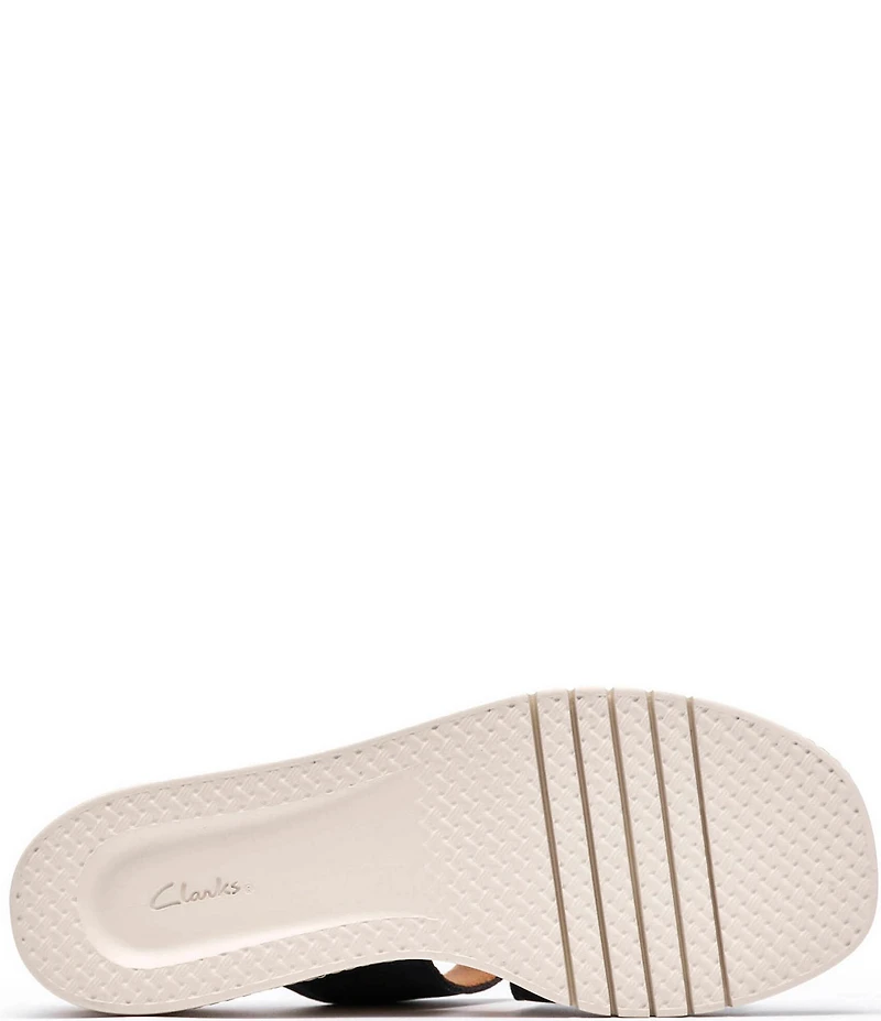 Clarks Artisan Kidiki Cove Nubuck Suede Platform Wedge Slide Sandals