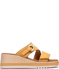 Clarks Artisan Kidiki Cove Nubuck Suede Platform Wedge Slide Sandals