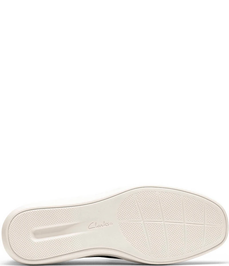 Clarks Artisan Lynell Sky Nubuck Suede Side Zip Perforated Slip On Sneakers