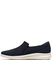 Clarks Artisan Lynell Sky Nubuck Suede Side Zip Perforated Slip On Sneakers