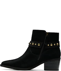 Clarks Signature Morzine Buckle Suede Studded Belt Ankle Booties