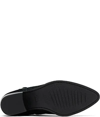 Clarks Signature Morzine Buckle Suede Studded Belt Ankle Booties