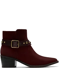 Clarks Signature Morzine Buckle Suede Studded Belt Ankle Booties
