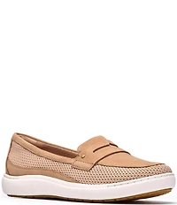 Clarks Artisan Nalle Glide Woven Nubuck Suede Penny Loafers