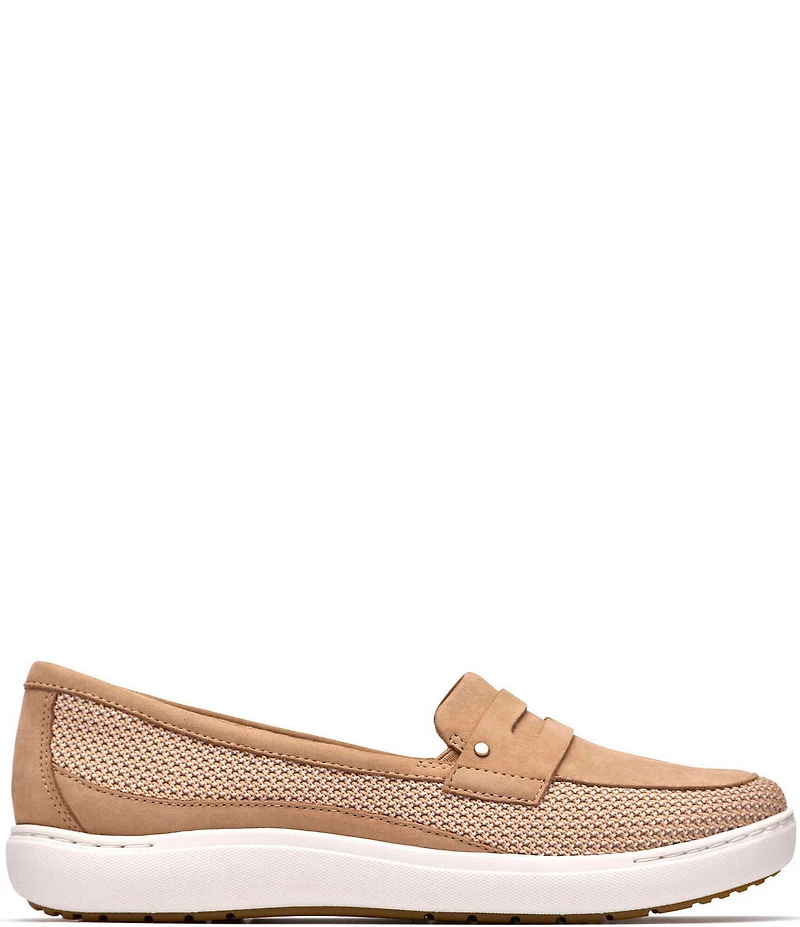 Clarks Artisan Nalle Glide Woven Nubuck Suede Penny Loafers