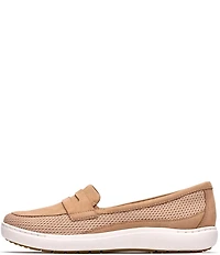 Clarks Artisan Nalle Glide Woven Nubuck Suede Penny Loafers