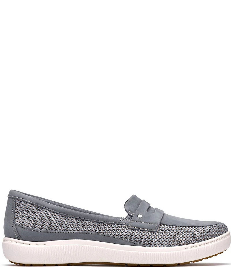 Clarks Artisan Nalle Glide Woven Nubuck Suede Penny Loafers