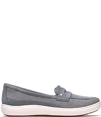 Clarks Artisan Nalle Glide Woven Nubuck Suede Penny Loafers