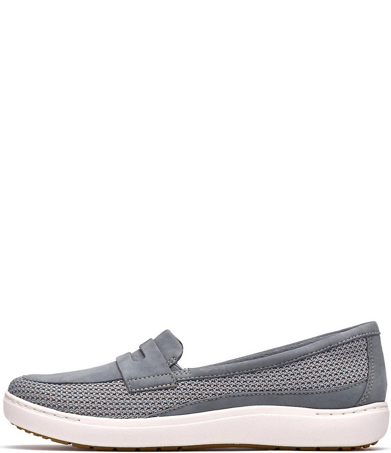 Clarks Artisan Nalle Glide Woven Nubuck Suede Penny Loafers