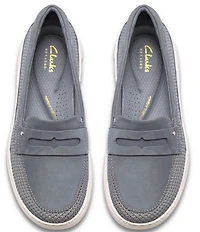 Clarks Artisan Nalle Glide Woven Nubuck Suede Penny Loafers