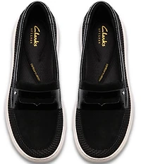 Clarks Nalle Glide Woven Nubuck Suede Penny Loafers