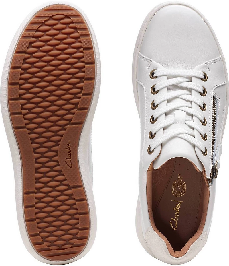 Clarks Artisan Nalle Lace Leather Zip Sneakers