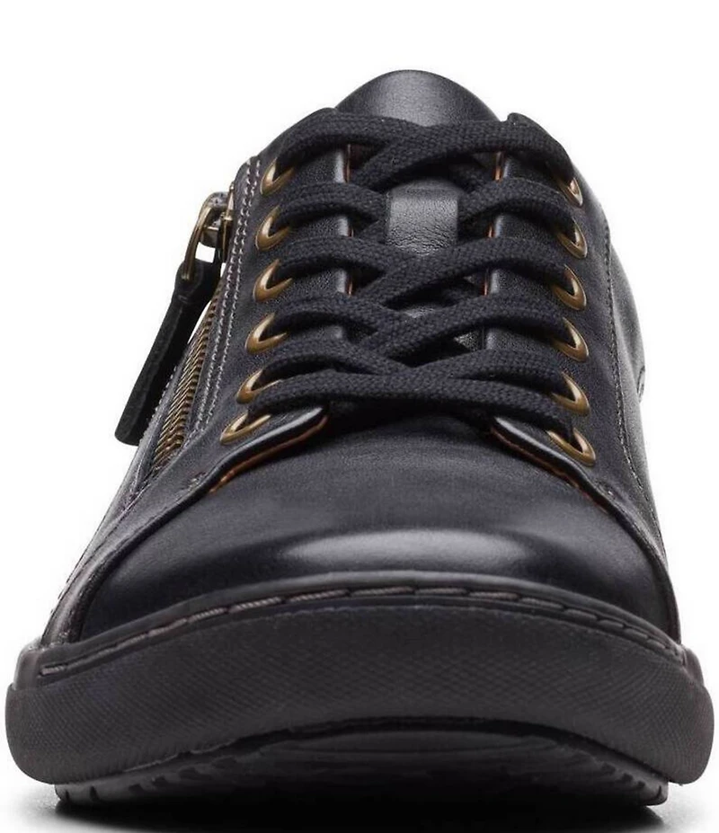 Clarks Artisan Nalle Lace Leather Zip Sneakers