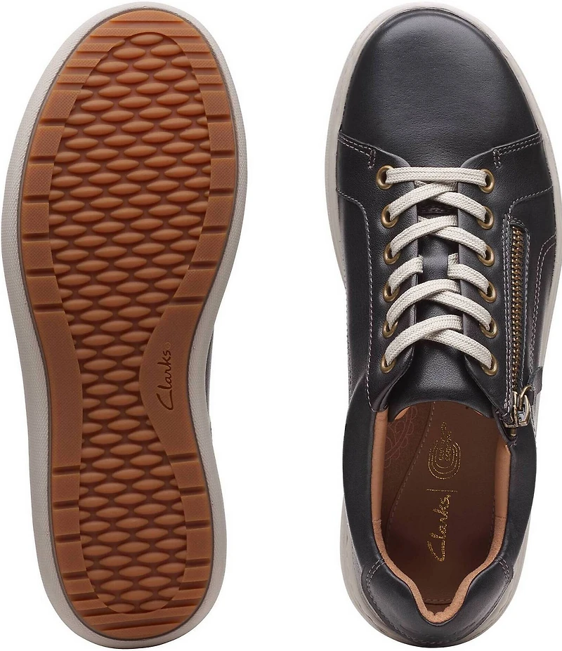 Clarks Artisan Nalle Lace Leather Zip Sneakers