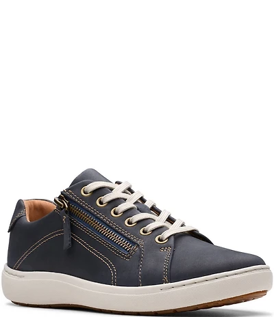 Clarks Artisan Nalle Nubuck Suede Side Zip Lace-Up Sneakers