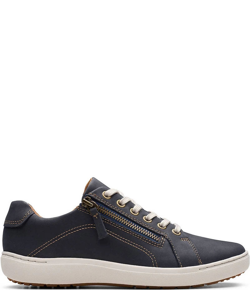 Clarks Artisan Nalle Nubuck Suede Side Zip Lace-Up Sneakers
