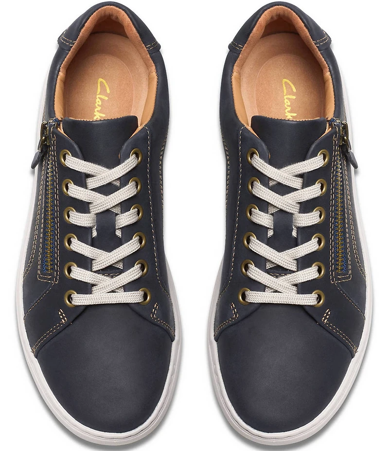 Clarks Artisan Nalle Nubuck Suede Side Zip Lace-Up Sneakers
