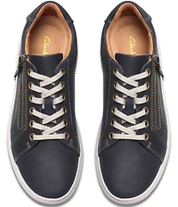 Clarks Artisan Nalle Nubuck Suede Side Zip Lace-Up Sneakers