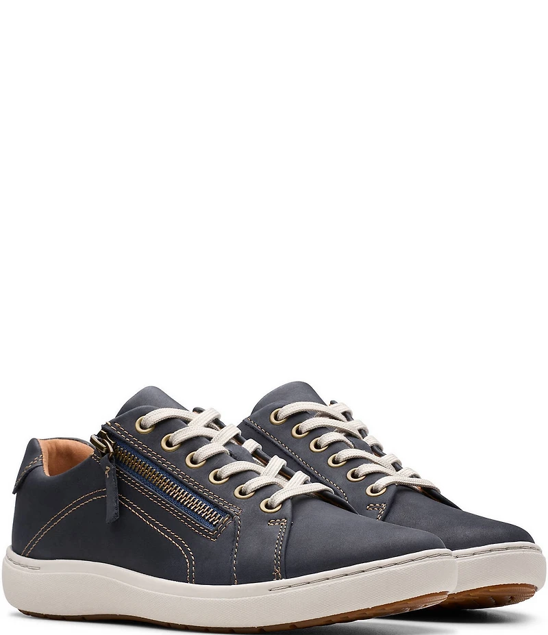 Clarks Artisan Nalle Nubuck Suede Side Zip Lace-Up Sneakers