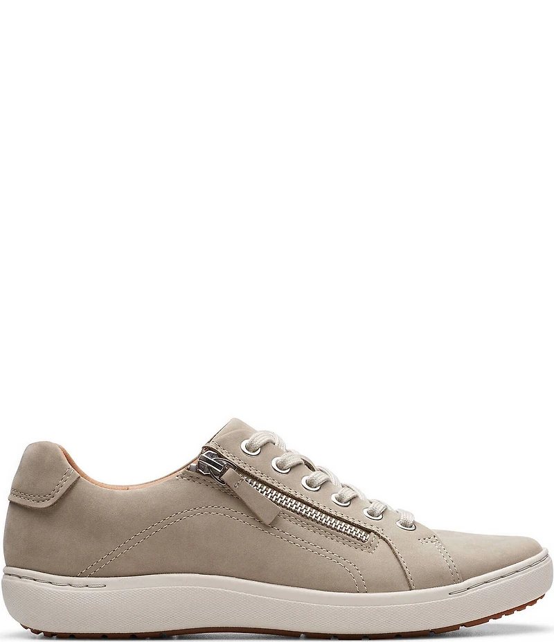 Clarks Artisan Nalle Nubuck Suede Side Zip Lace-Up Sneakers