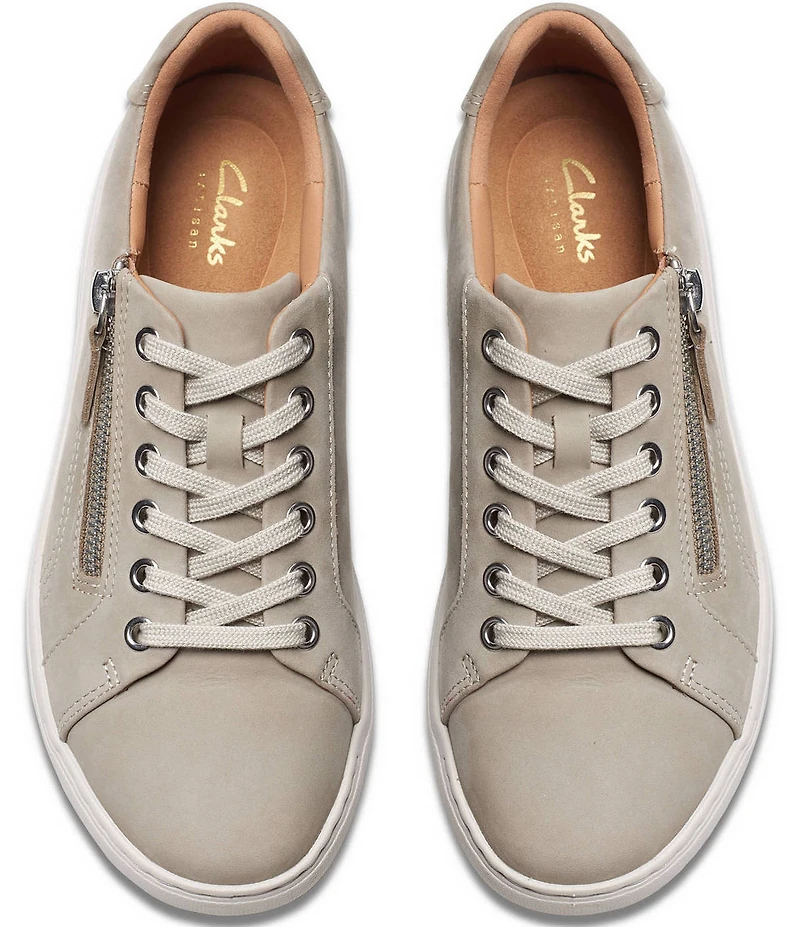 Clarks Artisan Nalle Nubuck Suede Side Zip Lace-Up Sneakers