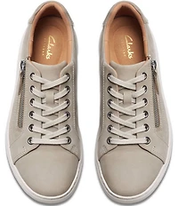 Clarks Artisan Nalle Nubuck Suede Side Zip Lace-Up Sneakers