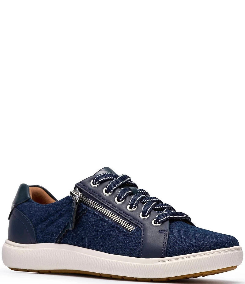 Clarks Nalle Zen Denim Lace Up Zip Sneakers