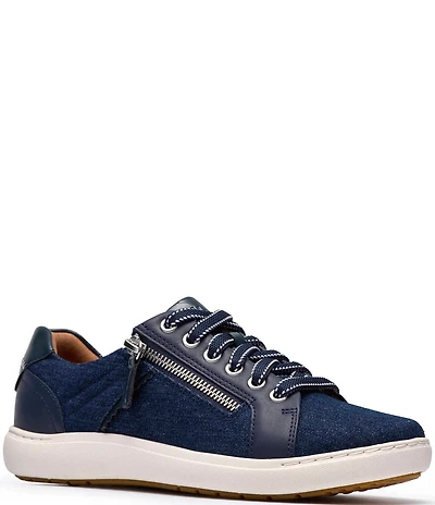 Clarks Nalle Zen Denim Lace Up Zip Sneakers