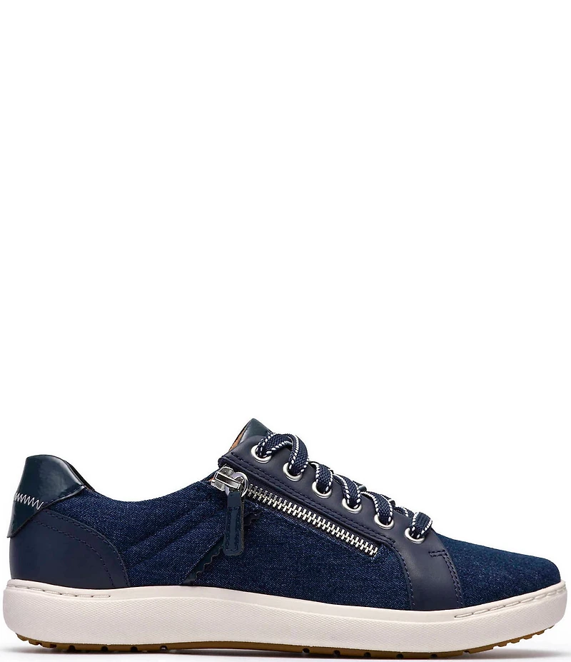 Clarks Nalle Zen Denim Lace Up Zip Sneakers