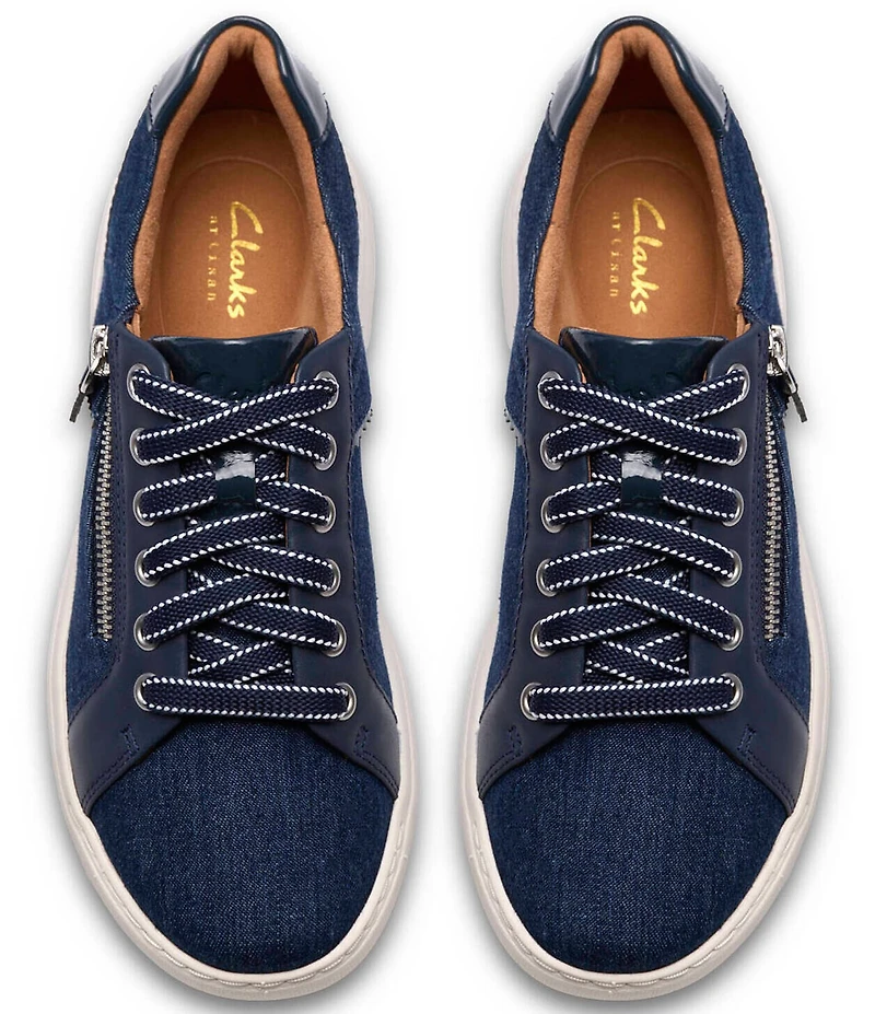 Clarks Nalle Zen Denim Lace Up Zip Sneakers