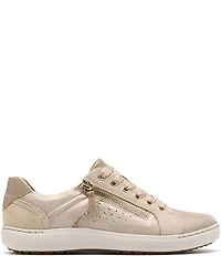 Clarks Artisan Nalle Zen Metallic Leather Lace Up Zip Sneakers