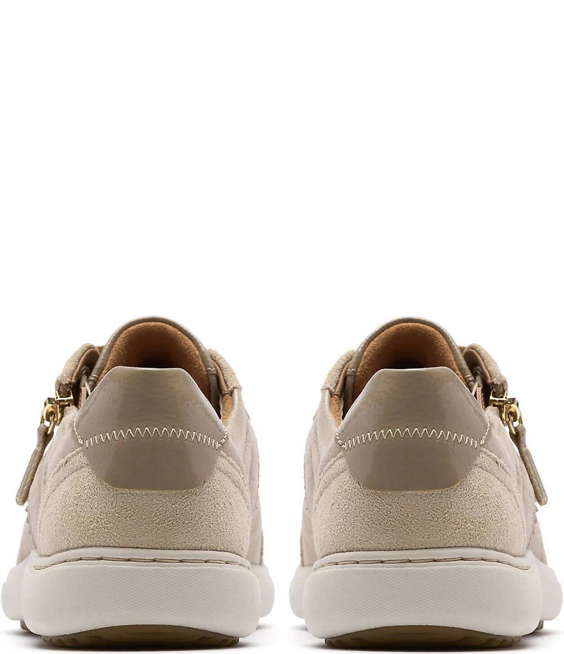 Clarks Artisan Nalle Zen Metallic Leather Lace Up Zip Sneakers