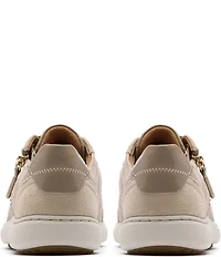 Clarks Artisan Nalle Zen Metallic Leather Lace Up Zip Sneakers