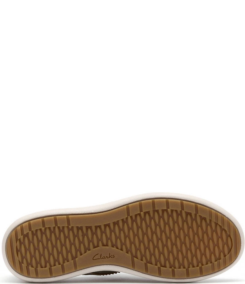 Clarks Artisan Nalle Zen Metallic Leather Lace Up Zip Sneakers