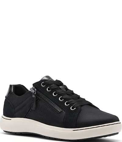 Clarks Artisan Nalle Zen Mixed Leather Lace Up Zip Sneakers