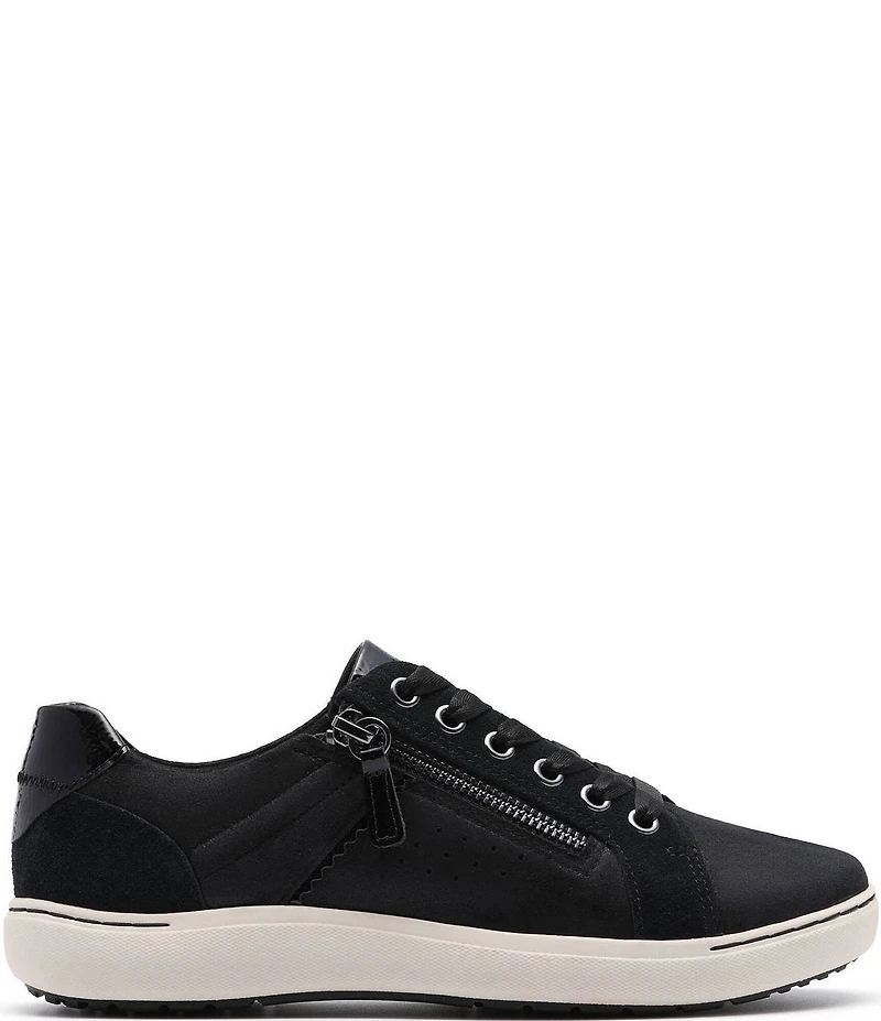 Clarks Artisan Nalle Zen Mixed Leather Lace Up Zip Sneakers