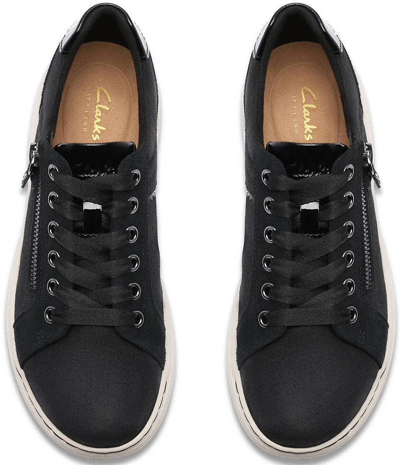 Clarks Artisan Nalle Zen Mixed Leather Lace Up Zip Sneakers