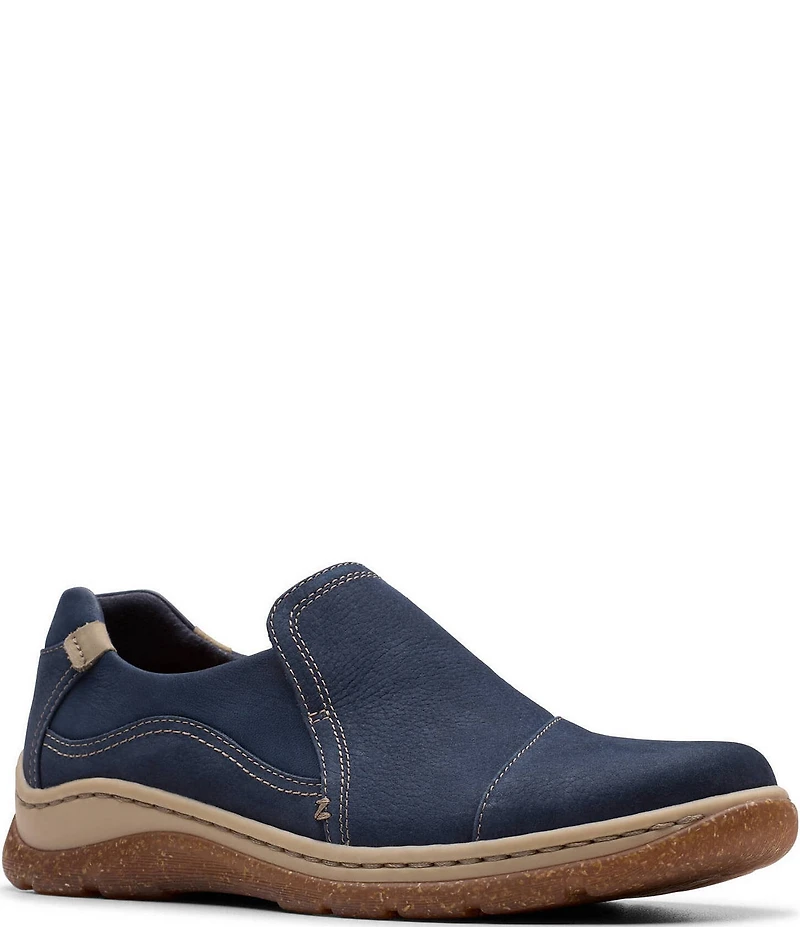 Clarks Artisan Orlene Slip Nubuck Suede Slip On Sneakers