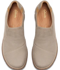 Clarks Artisan Orlene Slip Nubuck Suede Slip On Sneakers