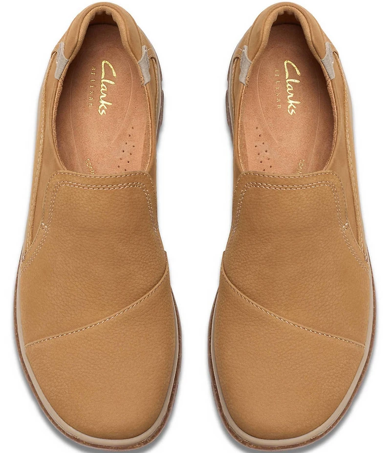 Clarks Artisan Orlene Slip Nubuck Suede Slip On Sneakers