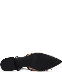 Clarks Signature Sensa 15 Bow Cheetah Print Suede Pointed Toe Slingback Dress Flats