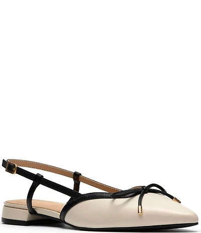 Clarks Sensa15 Bow Leather Pointed Toe Slingback Dress Flats
