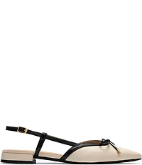 Clarks Sensa15 Bow Leather Pointed Toe Slingback Dress Flats