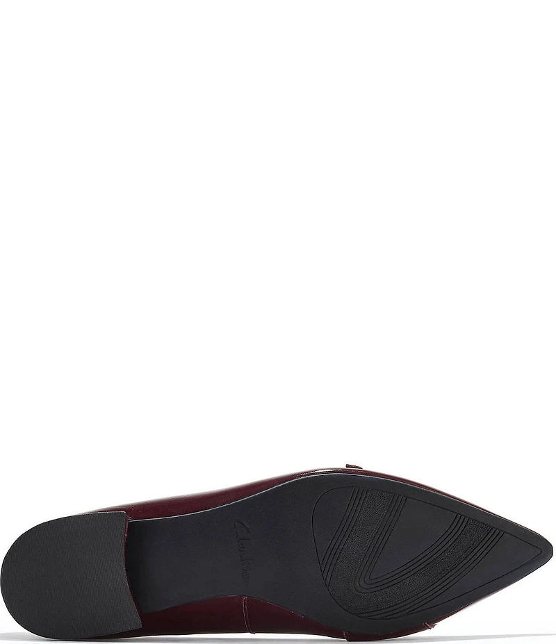 Clarks Signature Sensa15 Strap Patent Leather Buckle Hardware Pointed Toe Flats