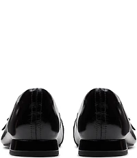 Clarks Signature Sensa15 Strap Patent Leather Buckle Hardware Pointed Toe Flats