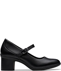 Clarks Artisan Shaya Jane Leather Block Heel Mary Jane Pumps