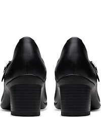 Clarks Artisan Shaya Jane Leather Block Heel Mary Jane Pumps