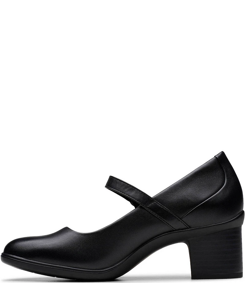 Clarks Artisan Shaya Jane Leather Block Heel Mary Jane Pumps
