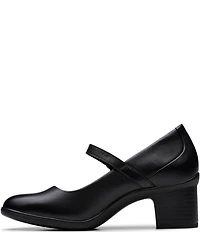Clarks Artisan Shaya Jane Leather Block Heel Mary Jane Pumps
